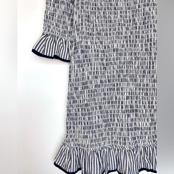 Lovers + Friends Salsita Smocked Cotton Mini Dress in Nautical Size Small - Picture 5 of 12